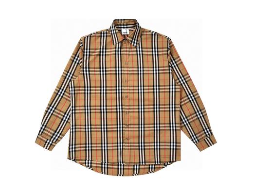 点此购买 巴宝莉春秋季男女款经典格子长袖衬衫 lhy 340784 商品图0