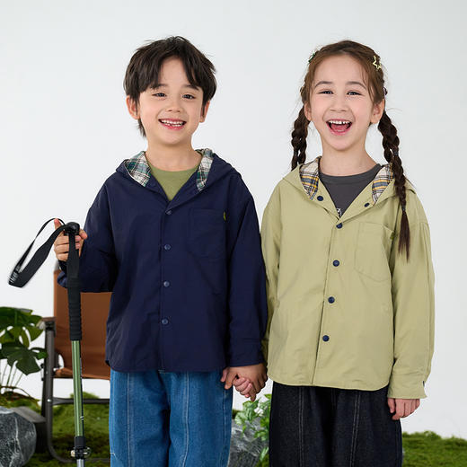 【梭织连帽外套】棉花堂梭织连帽外套   微皱肌理梭织面料 柔软亲肤  挺阔有型 FD61207 商品图5