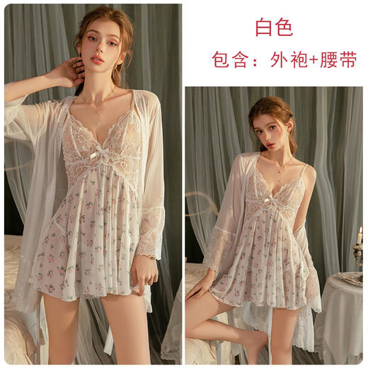 【YW】无忧购“3.8春日礼遇”情趣内衣性感透视蕾丝碎花网纱诱惑吊带睡裙女士家居套装4316（截单后3-5天发货） 商品图9