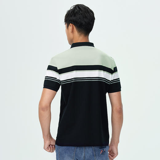 【莱赛尔】德鲨短袖条纹撞色POLO衫男青年休闲翻领棉质t恤 商品图4