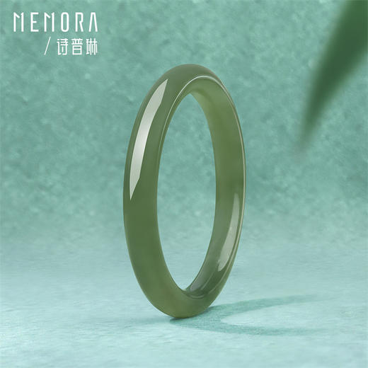 【新品首发】瑞玉系列 中国玉和田玉碧玉平安镯 送妈妈送女友MEMORA诗普琳NW104901、NW104902、NW105902 商品图10