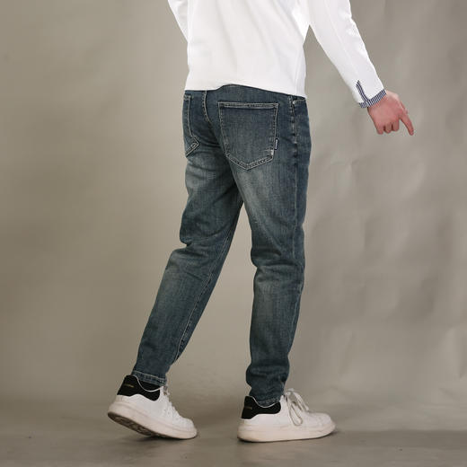 DRONKOO 2026 织带腰带表袋右后袋蓝标加绣线中厚牛仔长裤 商品图3