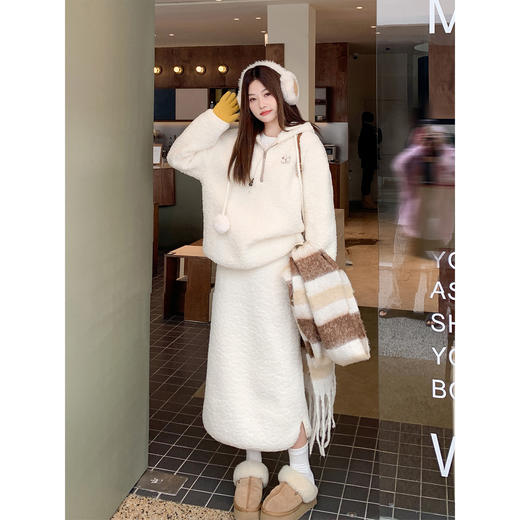 <曾小咸推荐>3.1现货秒杀！微信超特价！韩系米白色摇粒绒连帽卫衣 日常189.99 立减100 秒杀89.99！半裙 日常159.99 立减80 秒杀79.99！ 商品图4