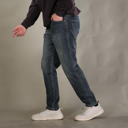 DRONKOO 2026 织带腰带表袋双7皮标织唛中厚牛仔长裤 商品图2