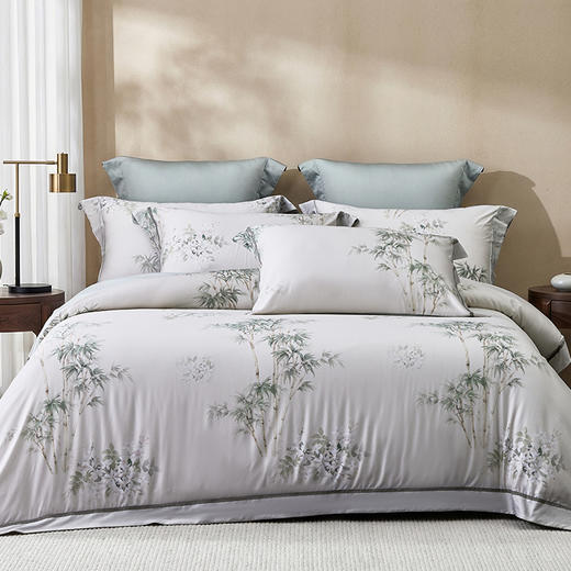 多喜爱 60S兰精天丝四件套 萃嘢/黛雾/墨苒/竹憶/花慕里 【奥地利进口兰精天丝】【礼盒包装】【三方拼框】【专利床单】如丝柔滑 如水沁凉 商品图11