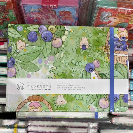 飞乐鸟 木浆布艺水彩写生本 中粗纹 蓝莓185*130mm 20张/本 商品图0