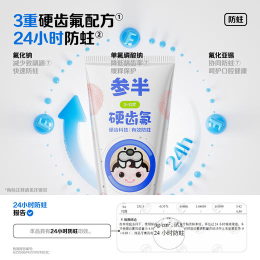 【新品上线】参半儿童防蛀硬齿蜜桃味牙膏--60g 商品图1