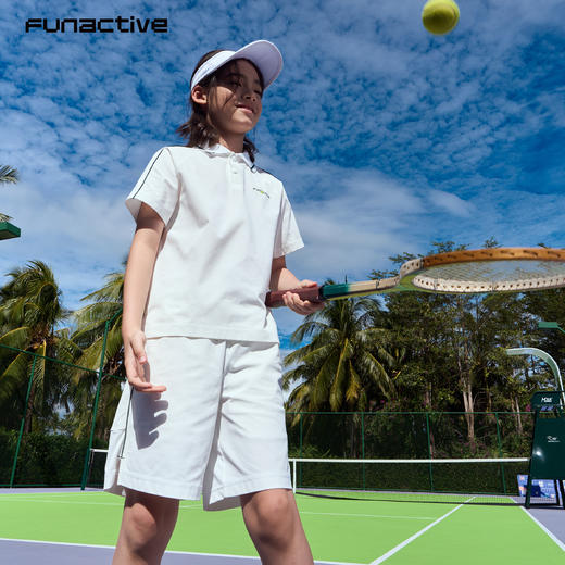 【满分衣】funactive女童短袖polo领儿童速干透气防晒户外上衣夏F1UT30219 商品图5