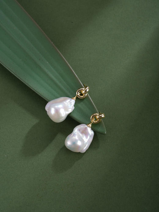 子佩集【月潮共鸣】银S925珍珠惜王妃耳钉【EM3004-XF】巴洛克镀金扣环2602 商品图8