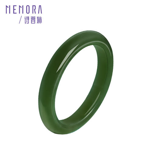 【新品首发】瑞玉系列 和田玉碧玉平安镯 中国玉女士礼物MEMORA诗普琳NW104603 商品图6