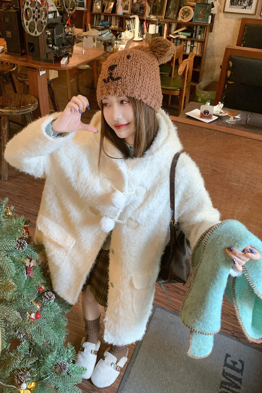 <曾小咸推荐>3.1现货秒杀！微信超特价！韩系保暖连帽毛毛外套 日常389.99 立减220 秒杀169.99！ 商品图5