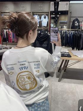 春款上新！ 26新款，春夏款！全棉长袖  情侣款！日潮OG！EVISU 小海鸥几何长袖