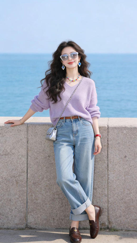 【拍立减50】JEHURFIE/纪华菲手工编织都市通勤精致乐福鞋AB26025、简约舒适、优雅气质 商品图3