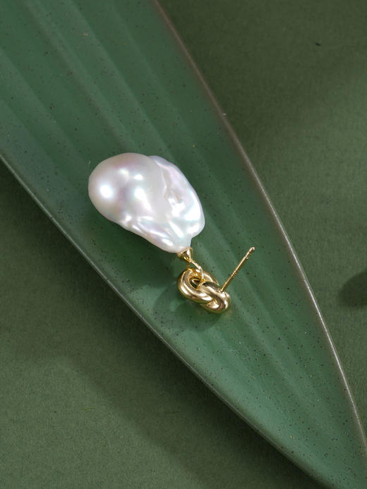 子佩集【月潮共鸣】银S925珍珠惜王妃耳钉【EM3004-XF】巴洛克镀金扣环2602 商品图3