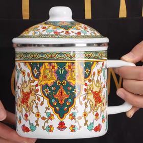 12cm包边怀旧搪瓷杯俄罗斯风格