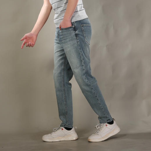 DRONKOO 2026 织带腰带表袋后幅波浪绣线字母中厚牛仔长裤 商品图2