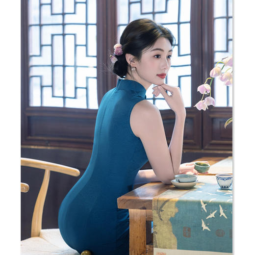 优雅时尚小个子少女款日常旗袍，日常可穿学院风无袖旗袍GX-152518 商品图3