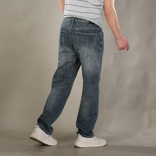DRONKOO 2026 正常腰老花钮扣微弹中厚牛仔长裤 商品图3
