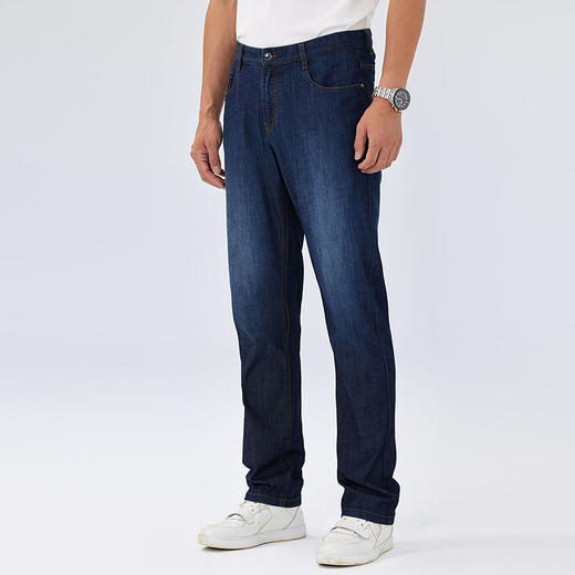 德鲨春夏新款牛仔裤男青年时尚休闲直筒裤子男装薄款长裤 商品图1