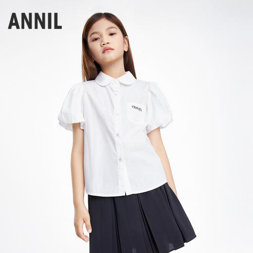 女童翻领短袖上衣夏季新款安奈儿童装EG621704 商品图0