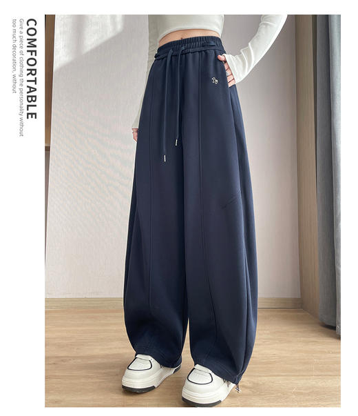 【春秋款小马刺绣华棉弯刀裤26006款】显高显瘦 修饰腿型 上身无束缚 穿出大长腿 商品图2