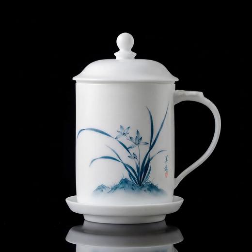 瓷友福羊脂玉青白瓷中式马克杯金竹 商品图0