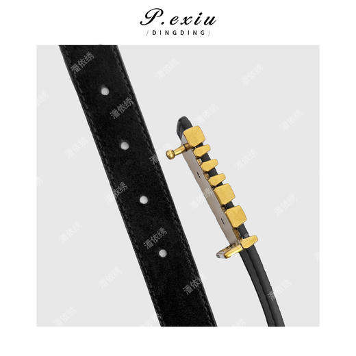 PanYiXiu/潘依绣牛皮绒面时髦小众按扣高级感腰带皮带CF2601 商品图3