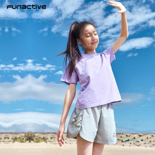 funactive女童运动短裤儿童轻盈透气户外轻薄工装裤F1GK10206 商品图3
