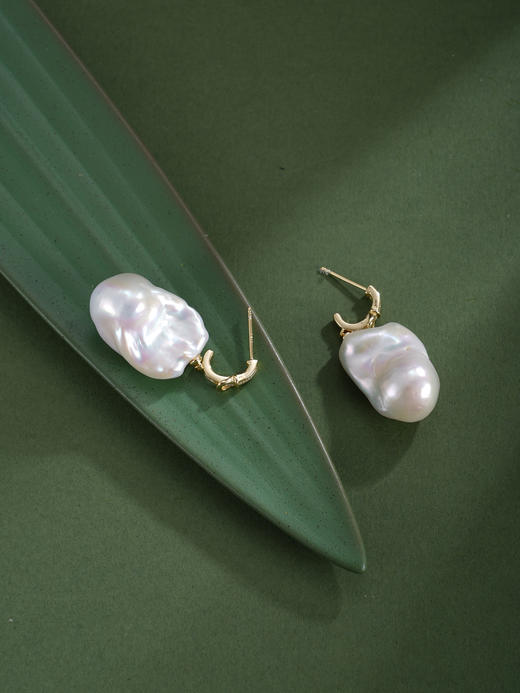 子佩集【月引潮音】银S925珍珠惜王妃耳钉【EM2879-XF】巴洛克镀金皮带扣2602 商品图3