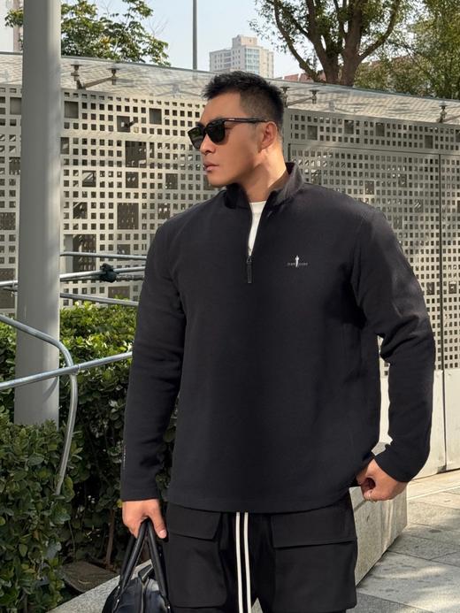 点此购买 比音勒芬春秋季男士半拉立领抓绒T恤 ss 340805 商品图8