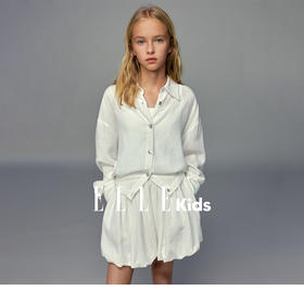 💕春3童装莱赛尔亚麻法式收腰长袖衬衫/花苞裤半身裙