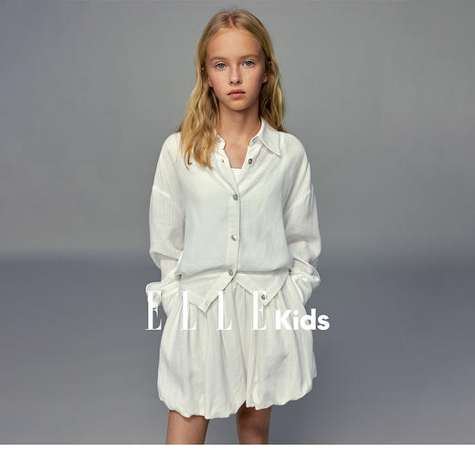 💕春3童装莱赛尔亚麻法式收腰长袖衬衫/花苞裤半身裙 商品图0