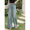 鹿向南「复古巴黎」蓝色阔腿牛仔裤女春季新款宽松高腰超好看长裤 商品缩略图3