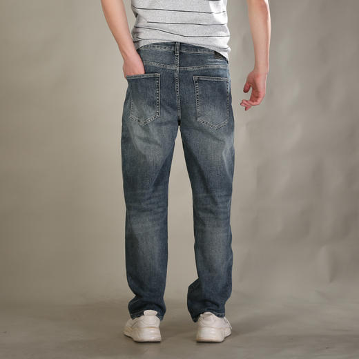 DRONKOO 2026 正常腰老花钮扣微弹中厚牛仔长裤 商品图4