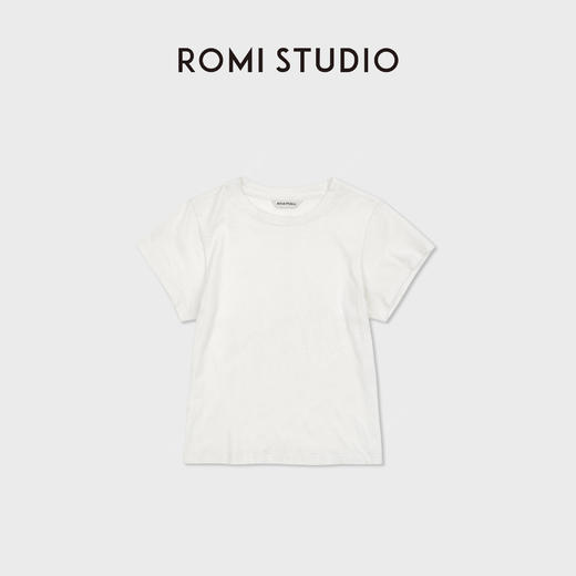 ROMI STUDIO“松弛纽约”桑蚕丝灵地思羊毛混纺短袖T恤 RW25RSY0007 商品图2