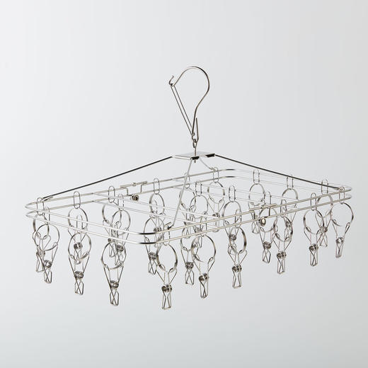 NITORI宜得利家居 防风晾晒夹毛巾夹不锈钢折叠衣架24P SI AQ130 商品图2