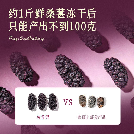 全食物日记 冻干黑桑葚脆片 20g*7包/盒 即食低温冷冻干燥 商品图2