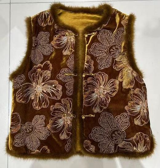 【门店同款】ENJOY冬季丝绒重工国风棉马甲 167394929 商品图0