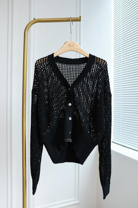 夜繁星|设计感细闪亮片开衫