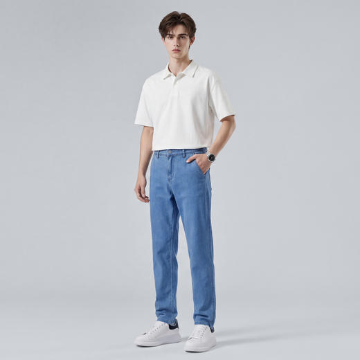 【含天丝】圣得西男士牛仔裤2026年春季款百搭轻薄舒适休闲裤 商品图5