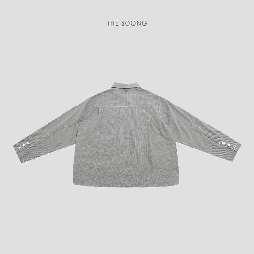 THESOONG|早春新款经典工字褶口袋色织格子翻领外套HWWT7650 商品图7