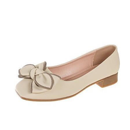 春秋新款小众蝴蝶结方头浅口单鞋女豆豆鞋孕妇瓢鞋平底鞋子35-40★娃娃优选 商品图4