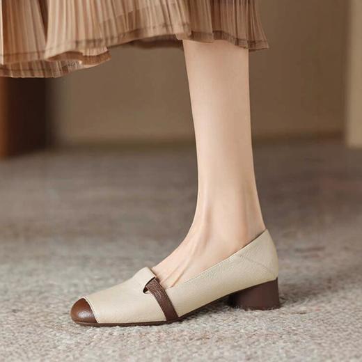 软皮复古单鞋女粗跟秋新款时尚百搭玛丽珍软皮软底不累脚女鞋35-40★娃娃优选 商品图2