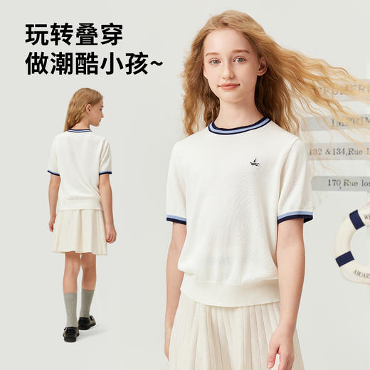 【纳维凯尔】【120-165】女童夏季针织短袖t恤 商品图5
