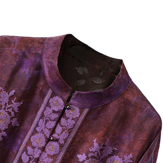 ³【南宋香云纱刺绣上衣】新中式立领百搭长袖上衣 61698 XN03-SD-NSSF 商品图1