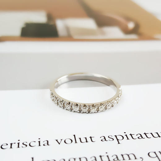 Zbird AU750白金简约时尚群镶0.145克拉钻石戒指12号（戒圈可改）030226NJT42 商品图3