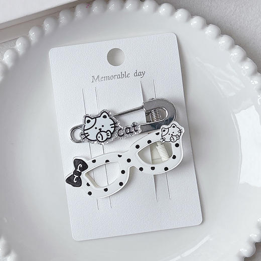 波点银眼镜组合对装发夹-纪念日百货门店同款169149231 商品图3