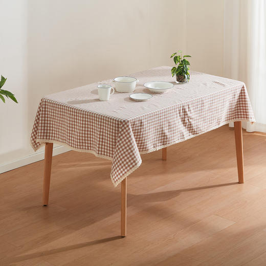 NITORI宜得利家居 格纹桌布 蕾丝边 BR 125*170 商品图0