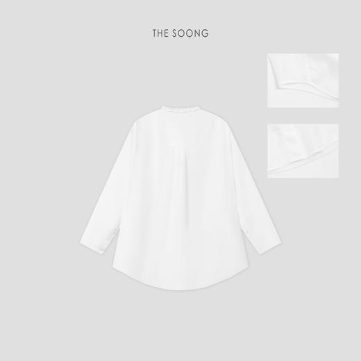 THESOONG"廓形衬衫"桑蚕丝砂洗光泽感木耳边小立领衬衫HWCS8713 商品图10