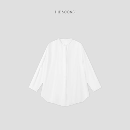 THESOONG"廓形衬衫"桑蚕丝砂洗光泽感木耳边小立领衬衫HWCS8713 商品图9